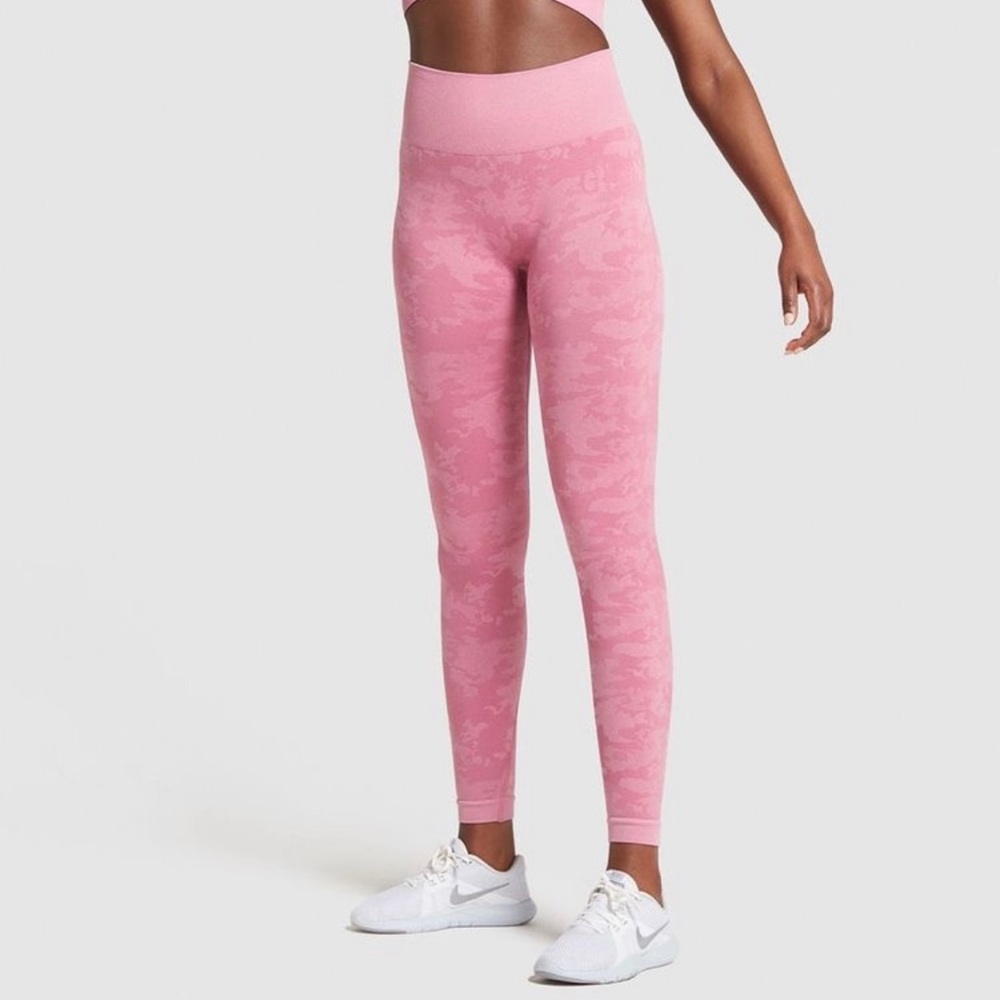 Gymshark Adapt Camo Seamless Leggings - Pink - Size Small